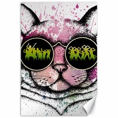 Black-cat-head Canvas 24  X 36  by Jancukart