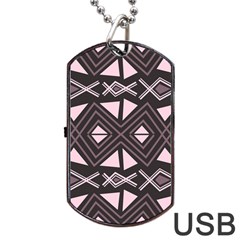 Abstract Pattern Geometric Backgrounds Dog Tag Usb Flash (one Side) by Eskimos