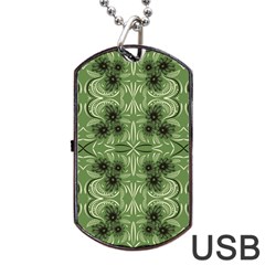 Folk Flowers Print Floral Pattern Ethnic Art Dog Tag Usb Flash (one Side) by Eskimos