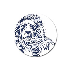 Head Art-lion Drawing Magnet 3  (round)