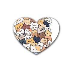 Cat-kitten Rubber Coaster (heart)