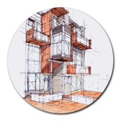 Rag-flats-onion-flats-llc-architecture-drawing Graffiti-architecture Round Mousepads