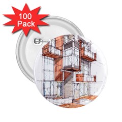 Rag-flats-onion-flats-llc-architecture-drawing Graffiti-architecture 2 25  Buttons (100 Pack) 