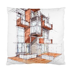 Rag-flats-onion-flats-llc-architecture-drawing Graffiti-architecture Standard Cushion Case (One Side)