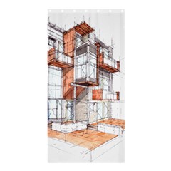 Rag-flats-onion-flats-llc-architecture-drawing Graffiti-architecture Shower Curtain 36  x 72  (Stall) 