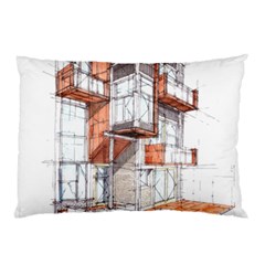 Rag-flats-onion-flats-llc-architecture-drawing Graffiti-architecture Pillow Case (Two Sides)