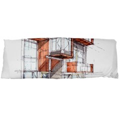 Rag-flats-onion-flats-llc-architecture-drawing Graffiti-architecture Body Pillow Case Dakimakura (Two Sides)