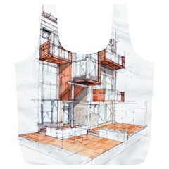 Rag-flats-onion-flats-llc-architecture-drawing Graffiti-architecture Full Print Recycle Bag (XL)