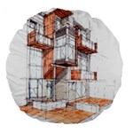 Rag-flats-onion-flats-llc-architecture-drawing Graffiti-architecture Large 18  Premium Flano Round Cushions Front