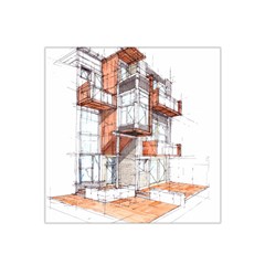 Rag-flats-onion-flats-llc-architecture-drawing Graffiti-architecture Satin Bandana Scarf 22  x 22 