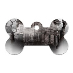 Haunted-night Building Dog Tag Bone (one Side)