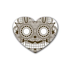 Barong-mask-art-bali Rubber Coaster (heart)