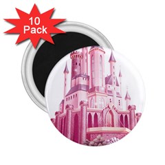 Pink Castle 2 25  Magnets (10 Pack) 