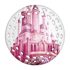 Pink Castle Round Filigree Ornament (two Sides) by Jancukart