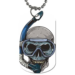 Skull-underwater-diving-skeleton-diving-head Dog Tag (two Sides) by Jancukart