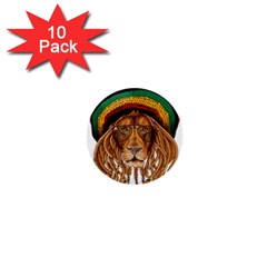 Lion Rastafari 1  Mini Buttons (10 Pack) 