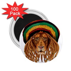 Lion Rastafari 2 25  Magnets (100 Pack) 