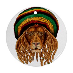 Lion Rastafari Round Ornament (two Sides) by Jancukart