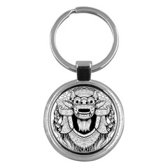 Balinese-art Barong-drawing-bali Key Chain (round) by Jancukart