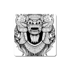 Balinese-art Barong-drawing-bali Square Magnet by Jancukart