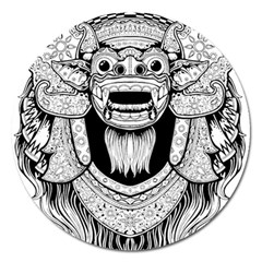 Balinese-art Barong-drawing-bali Magnet 5  (round)