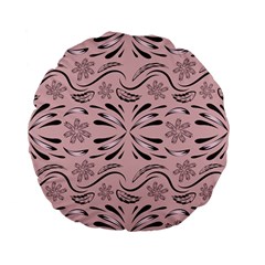 Folk Flowers Print Floral Pattern Ethnic Art Standard 15  Premium Flano Round Cushions by Eskimos