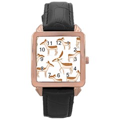 Cute Animal Deer Rose Gold Leather Watch  by artworkshop