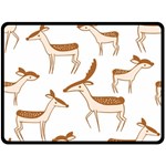 Cute Animal Deer Double Sided Fleece Blanket (Large)  80 x60  Blanket Back