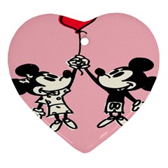 Baloon Love Mickey & Minnie Mouse Heart Ornament (two Sides) by nate14shop