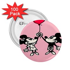 Baloon Love Mickey & Minnie Mouse 2 25  Buttons (100 Pack) 