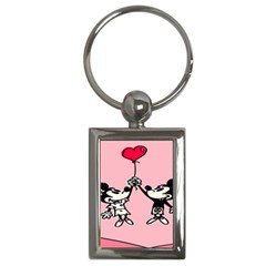 Baloon Love Mickey & Minnie Mouse Key Chain (rectangle) by nate14shop