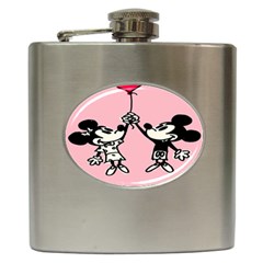 Baloon Love Mickey & Minnie Mouse Hip Flask (6 Oz) by nate14shop