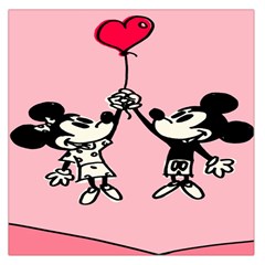 Baloon Love Mickey & Minnie Mouse Square Satin Scarf (36  X 36 ) by nate14shop