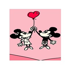 Baloon Love Mickey & Minnie Mouse Square Satin Scarf (30  X 30 ) by nate14shop