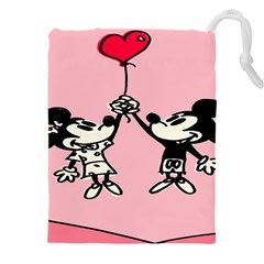 Baloon Love Mickey & Minnie Mouse Drawstring Pouch (5xl) by nate14shop