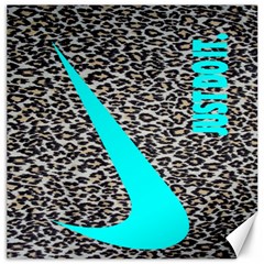 Just Do It Leopard Silver Canvas 12  X 12  by nate14shop