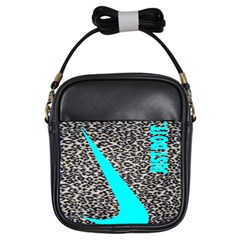 Just Do It Leopard Silver Girls Sling Bag by nate14shop