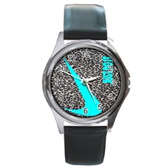 Just Do It Leopard Silver Round Metal Watch by nate14shop