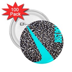 Just Do It Leopard Silver 2 25  Buttons (100 Pack) 