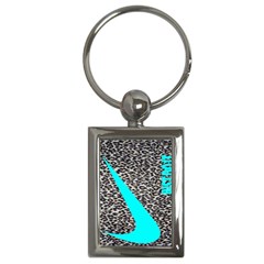 Just Do It Leopard Silver Key Chain (rectangle)
