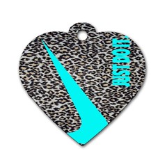 Just Do It Leopard Silver Dog Tag Heart (two Sides) by nate14shop