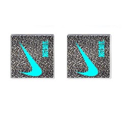 Just Do It Leopard Silver Cufflinks (square) by nate14shop