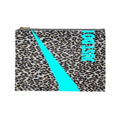 Just Do It Leopard Silver Cosmetic Bag (large) by nate14shop