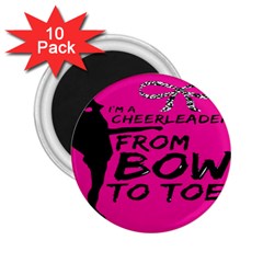 Bow To Toe Cheer Pink 2 25  Magnets (10 Pack) 