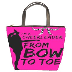 Bow To Toe Cheer Pink Bucket Bag by nate14shop