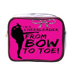 Bow To Toe Cheer Pink Mini Toiletries Bag (one Side)