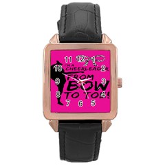 Bow To Toe Cheer Pink Rose Gold Leather Watch  by nate14shop