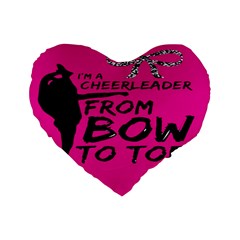 Bow To Toe Cheer Pink Standard 16  Premium Flano Heart Shape Cushions by nate14shop