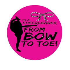 Bow To Toe Cheer Pink Mini Round Pill Box by nate14shop