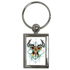 Deer-unicorn-tattoo-drawing-vector-watercolor Key Chain (rectangle)